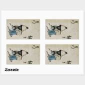 Festival Matsuri Costume Actors Feudal Japan Rechthoekige Sticker (Vel)