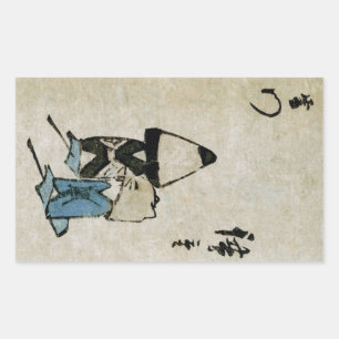Festival Matsuri Costume Actors Feudal Japan Rechthoekige Sticker