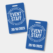 Festival of ander evenement Personeel Officiële Ba Badge (Front & Back)