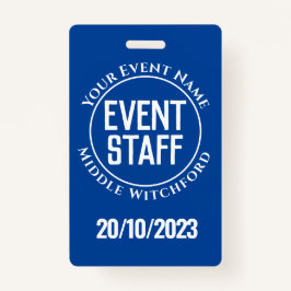 Festival of ander evenement Personeel Officiële Ba Badge
