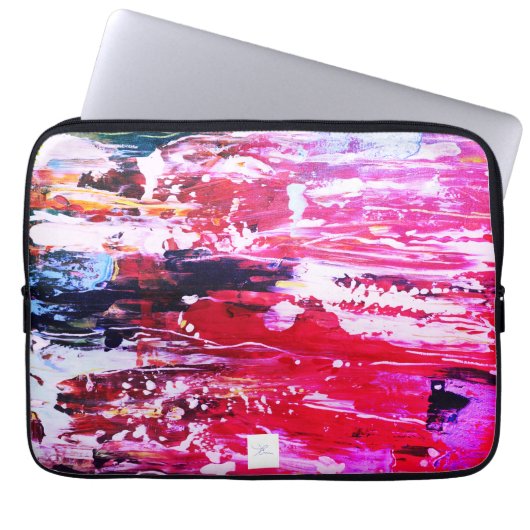 Festival roze laptop sleeve (Voorkant)