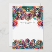 Festival showman vrouwen vuurwerk carnaval thema kaart (Achterkant)