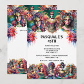 Festival showman vrouwen vuurwerk carnaval thema kaart (Voorkant / Achterkant)