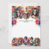 Festival showman vrouwen vuurwerk circus carnaval kaart (Achterkant)