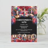 Festival showmen carnaval feest circus thema plezi kaart (Staand voorkant)