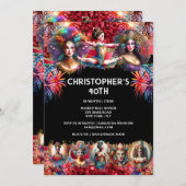 Festival showmen carnaval feest circus thema plezi kaart (Voorkant / Achterkant)