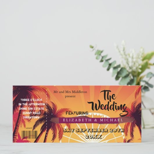 Festival Ticket Palm Wedfest Wedding (Staand voorkant)