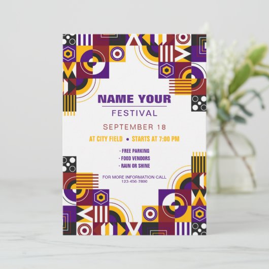 Festival uitnodiging (Staand voorkant)