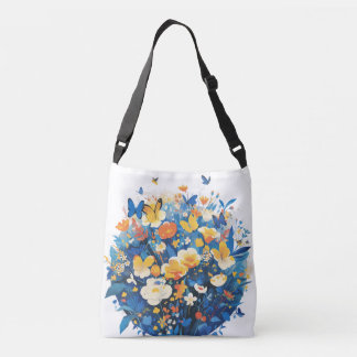 Festival van bloemen en vlinders crossbody tas