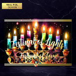 Festival van de Lichten Festival van de Liefde Men Folie Feestdagenkaart<br><div class="desc">Festival van de Lichten Festival van de Liefde Menorah Waterverf</div>