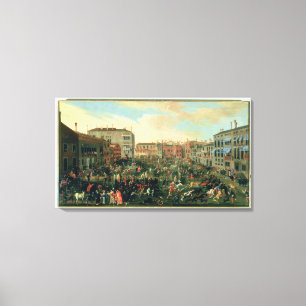 Festival van de stieren, Campo San Polo Canvas Afdruk