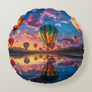 Festival van heteluchtballonnen rond kussen