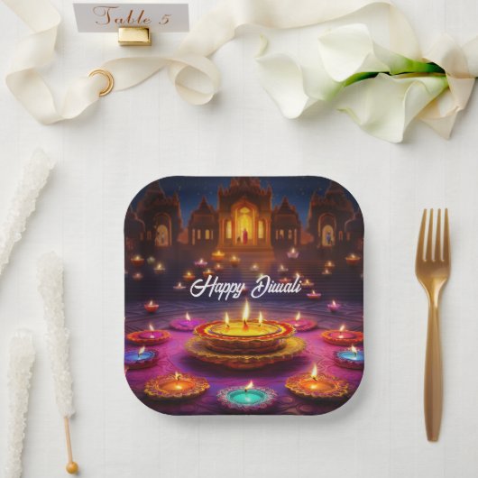 Festival van Lichten: Diwali Feesten Papieren Bordje (Huwelijk)
