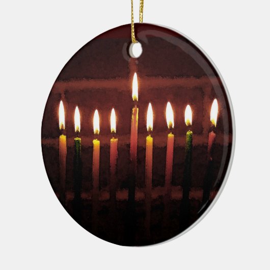 Festival van Light Hanukkah Menorah Keramisch Ornament (Links)