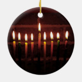 Festival van Light Hanukkah Menorah Keramisch Ornament (Achterkant)