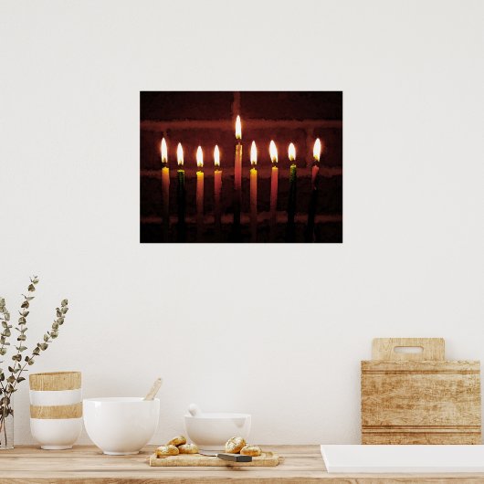 Festival van Lights Menorah Poster (Keuken)