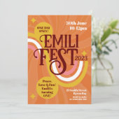 Festival verjaardag Boho Groovy Kaart (Staand voorkant)