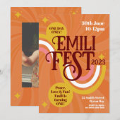 Festival verjaardag Boho Groovy Kaart (Voorkant / Achterkant)