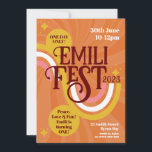 Festival verjaardag Boho Groovy Kaart<br><div class="desc">Vier in stijl met deze levendige, retro-geïnspireerde festivaluitnodiging voor de verjaardag! Perfect voor het verjaardagsfeest van een groovy meisje, dit heldere en leuke ontwerp brengt een unieke, festivalvibe naar elke viering. Pas de formulering voor elke leeftijd aan om een unieke uitnodiging te creëer. Klik op 'Personaliseer' om het van jou...</div>