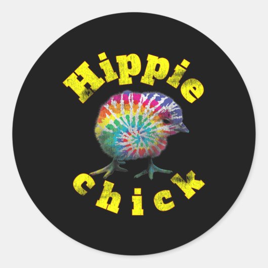 Festival Vibe Hippy Chick Tie Dye Chick Ronde Sticker (Voorkant)