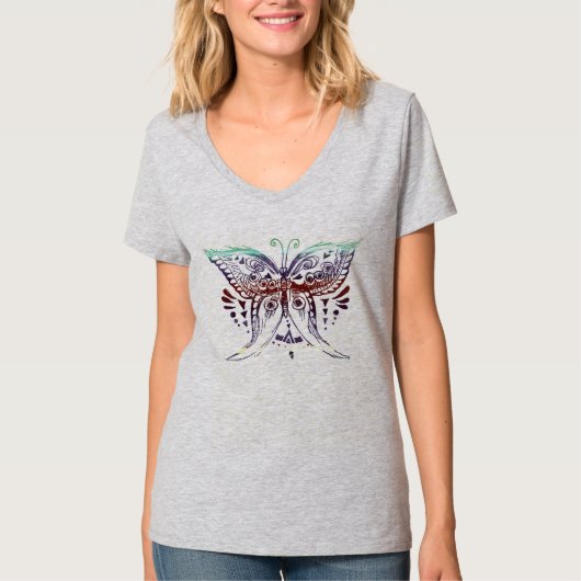Festival Vlinder Shirt (Tribal) (Voorkant)