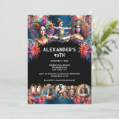 Festival vuurwerk carnaval showmen circus plezier kaart (Staand voorkant)