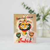 Festivals in India, vintage reisposter Briefkaart (Staand voorkant)