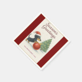 Festive 2025 Dachshund Napkin | Personalized  Servet (Hoek)