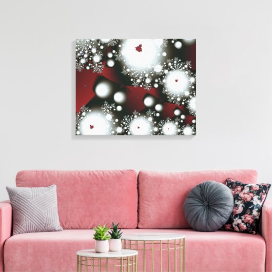 Festive 2 Winter Snowflakes Fine Fractal Art Canvas Afdruk (Insitu (Woonkamer))