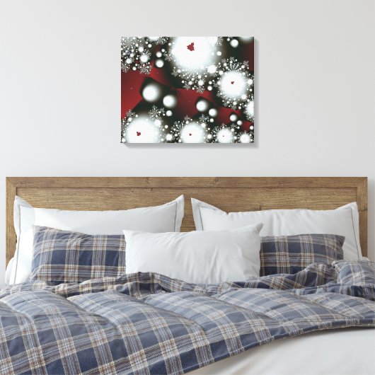 Festive 2 Winter Snowflakes Fine Fractal Art Canvas Afdruk (Insitu (Slaapkamer))