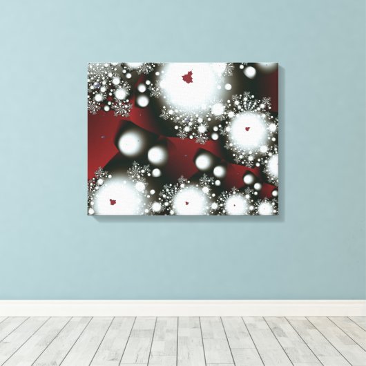 Festive 2 Winter Snowflakes Fine Fractal Art Canvas Afdruk (Insitu (Houten vloer))