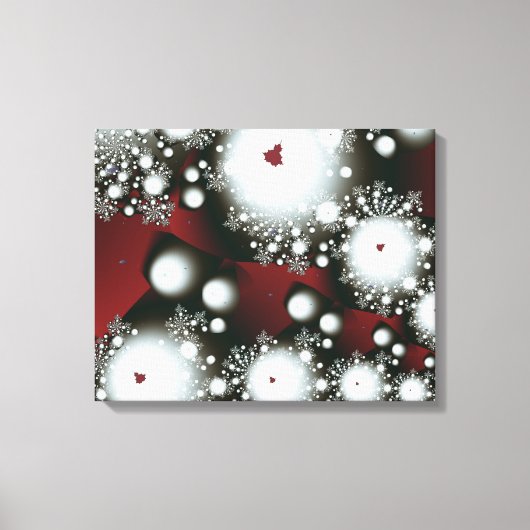 Festive 2 Winter Snowflakes Fine Fractal Art Canvas Afdruk (Voorkant)