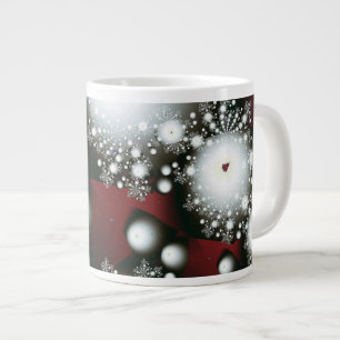 Festive 2 Winter Snowflakes Fine Fractal Art Grote Koffiekop