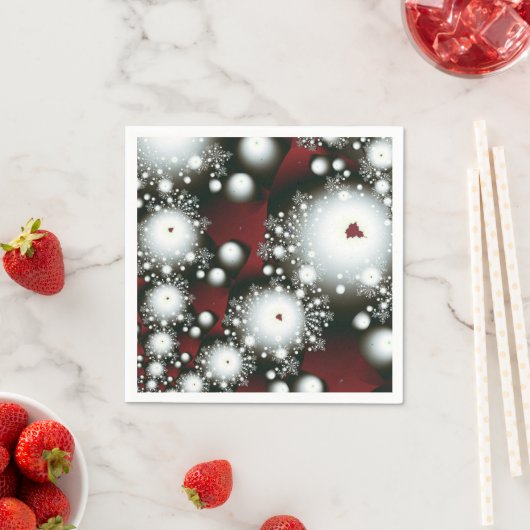 Festive 2 Winter Snowflakes Fine Fractal Art Servetten (Insitu)