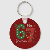 Festive 67 – Bright Christmas Numbers Design Sleutelhanger (Achterkant)