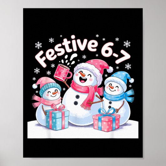 Festive 6 7 Six Seven Meme Christmas Women Men Kid Poster (Voorkant)