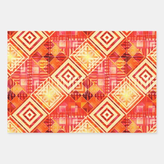 Festive Abstract Art Pattern Kerstmis Inpakpapier Vel (Voorkant 2)