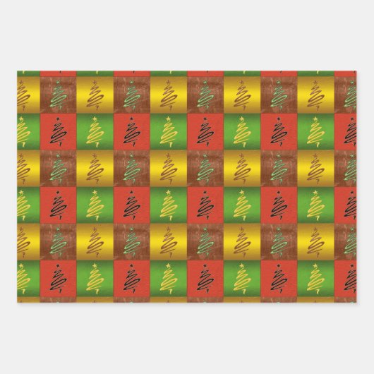 Festive Abstract Art Pattern Kerstmis Wrapping Pa Inpakpapier Vel (Voorkant 3)