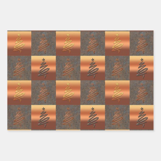 Festive Abstract Art Pattern Kerstmis Wrapping Pa Inpakpapier Vel (Voorkant)