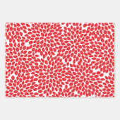 Festive Abstract Floral Pattern Red Kerstmis Inpakpapier Vel (Voorkant 3)