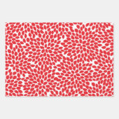 Festive Abstract Floral Pattern Red Kerstmis Inpakpapier Vel (Voorkant 2)