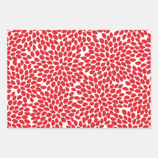Festive Abstract Floral Pattern Red Kerstmis Inpakpapier Vel (Voorkant 2)