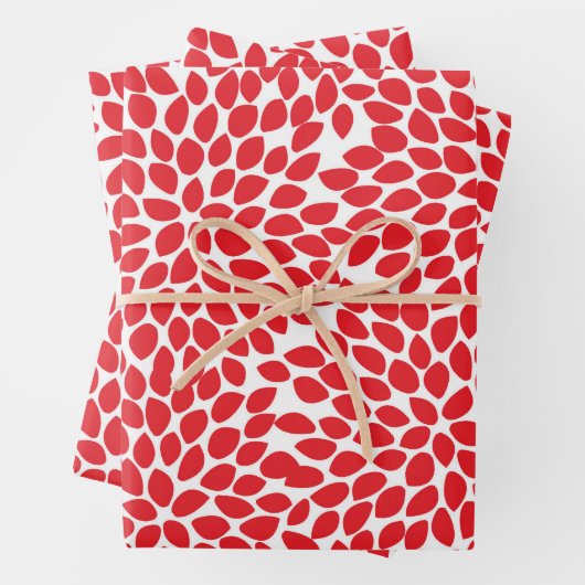 Festive Abstract Floral Pattern Red Kerstmis Inpakpapier Vel (In situ)