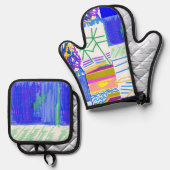 Festive Abstract Ovenwant & Pannenlap Set (Voorkant / Achterkant)