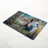 Festive Abstract Winter Wonderland Art Gold Folie Feestdagenkaart (Gedraaid)