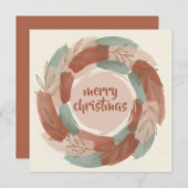 Festive Abstract Wreath Boho Christmas Feestdagenkaart (Voorkant / Achterkant)