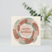 Festive Abstract Wreath Boho Christmas Feestdagenkaart (Staand voorkant)