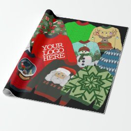 Festive Add Company Logo Ugly kerstSweater Cadeaupapier
