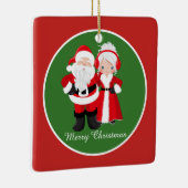 Festive add name de heer Claus Holiday Keramisch Ornament (Rechts)