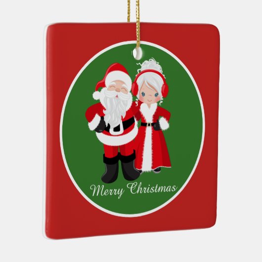 Festive add name de heer Claus Holiday Keramisch Ornament (Rechts)